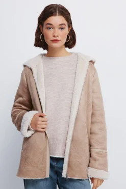 Springfield Chaqueta doble faz capucha nude Online