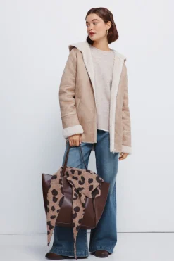 Springfield Chaqueta doble faz capucha nude Online