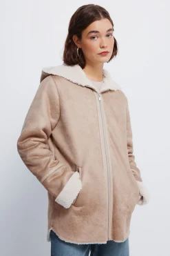 Springfield Chaqueta doble faz capucha nude Online