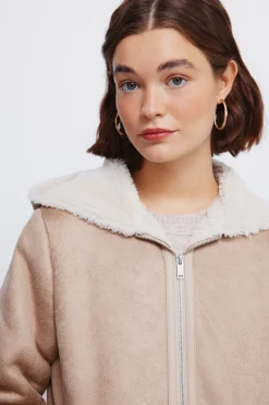 Springfield Chaqueta doble faz capucha nude Online