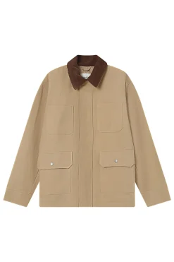 Grace & Mila Chaqueta en sarga de algodón Beige Clearance