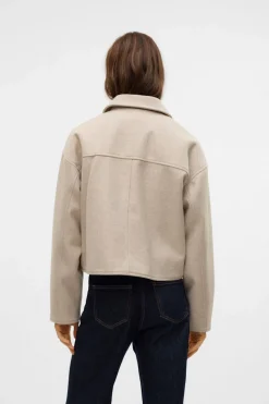 Vero Moda Chaqueta fieltro manga larga Beige Best