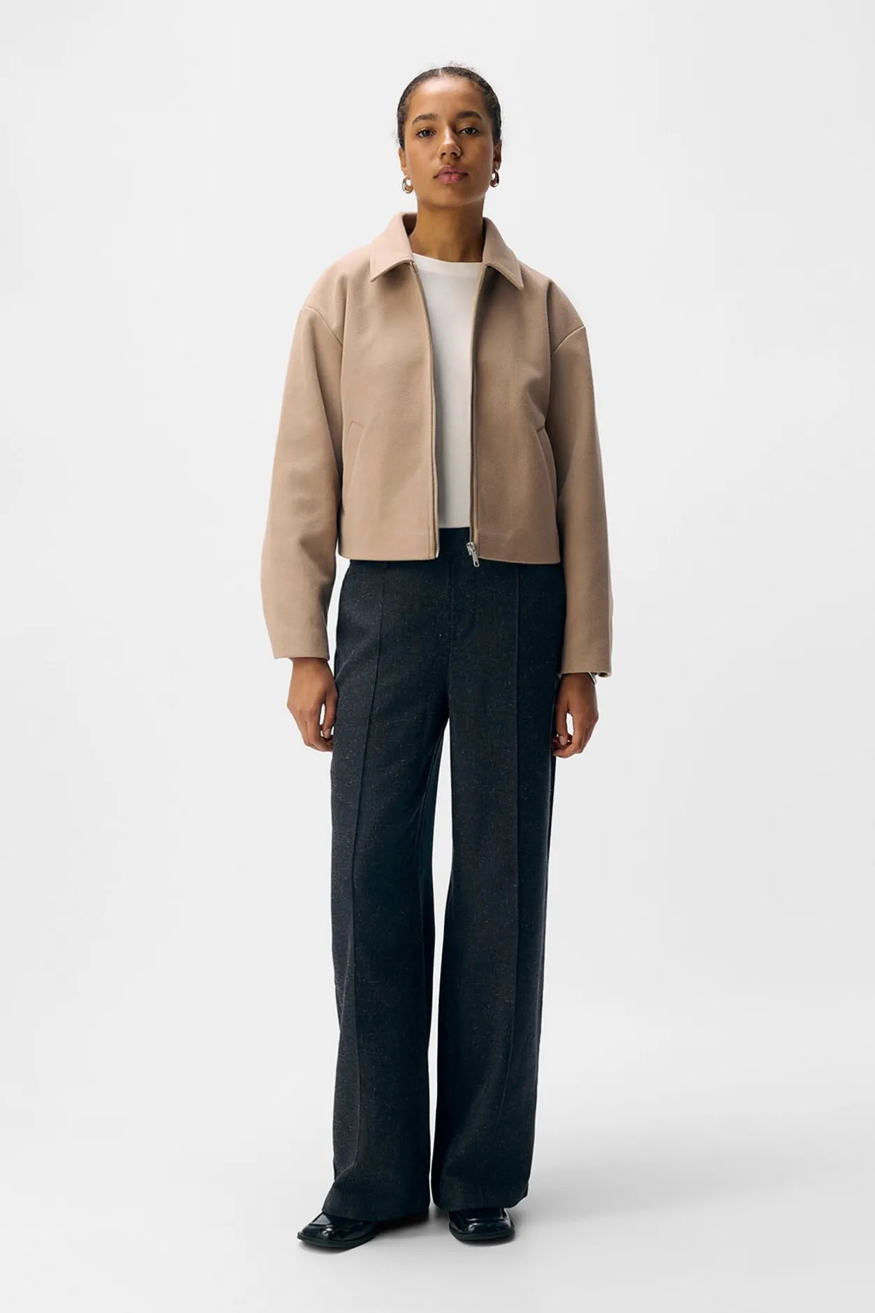 Object Chaqueta fieltro manga larga Beige Discount