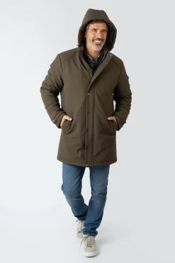 Privata Chaqueta larga con capucha Kaki Outlet