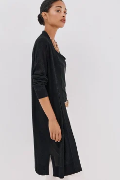 Cortefiel Chaqueta larga lurex Negro Hot