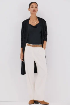 Cortefiel Chaqueta larga lurex Negro Hot