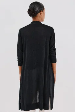 Cortefiel Chaqueta larga lurex Negro Hot