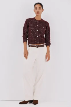 Cortefiel Chaqueta lúrex botones Vino Online