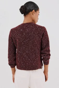 Cortefiel Chaqueta lúrex botones Vino Online