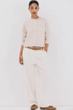 Cortefiel Chaqueta lúrex botones Marfil Outlet