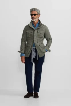 Silbon Chaqueta militar parches dye Verde