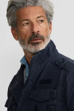 Silbon Chaqueta militar parches dye Azul marino Hot