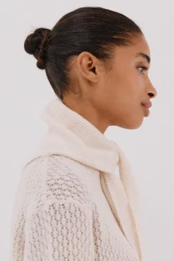 Cortefiel Chaqueta pañuelo punto Marfil Discount