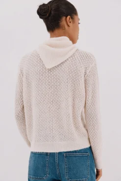 Cortefiel Chaqueta pañuelo punto Marfil Discount