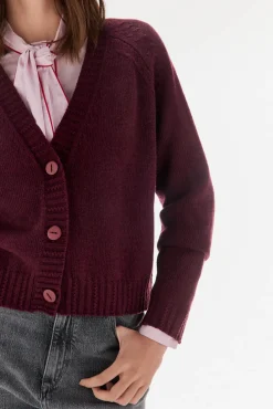 TFP by Tamara Falcó Chaqueta pico botones Burdeos Discount