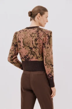 Cortefiel Chaqueta pliegue hombro Marr&oacute;n oscuro Outlet