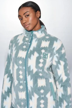 Dash and Stars Chaqueta polar cremallera hielo verde Discount