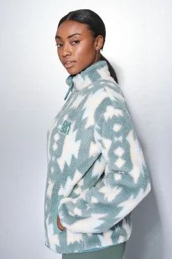 Dash and Stars Chaqueta polar cremallera hielo verde Discount