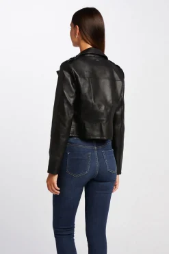 Morgan Chaqueta recta con cuello con muescas Negro Best