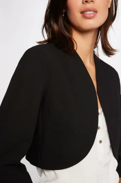 Morgan Chaqueta recta con manga 3/4 Negro Online