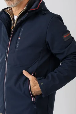 Privata Chaqueta tejido softshell con capucha Azul marino New