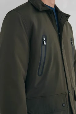 Pedro del Hierro Chaqueta vistas cremallera repelente al agua Verde Outlet