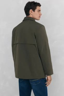 Pedro del Hierro Chaqueta vistas cremallera repelente al agua Verde Outlet