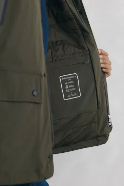 Pedro del Hierro Chaqueta vistas cremallera repelente al agua Verde Outlet