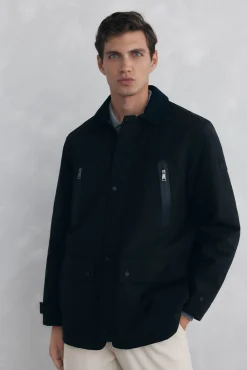 Pedro del Hierro Chaqueta vistas cremallera repelente al agua Negro Online
