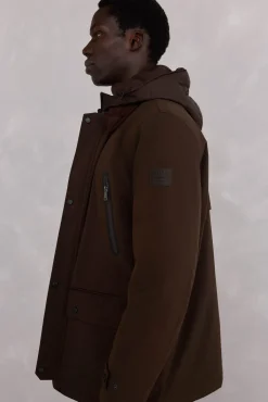 Pedro del Hierro Chaqueta vistas cremallera repelente al agua Marr&oacute;n Discount