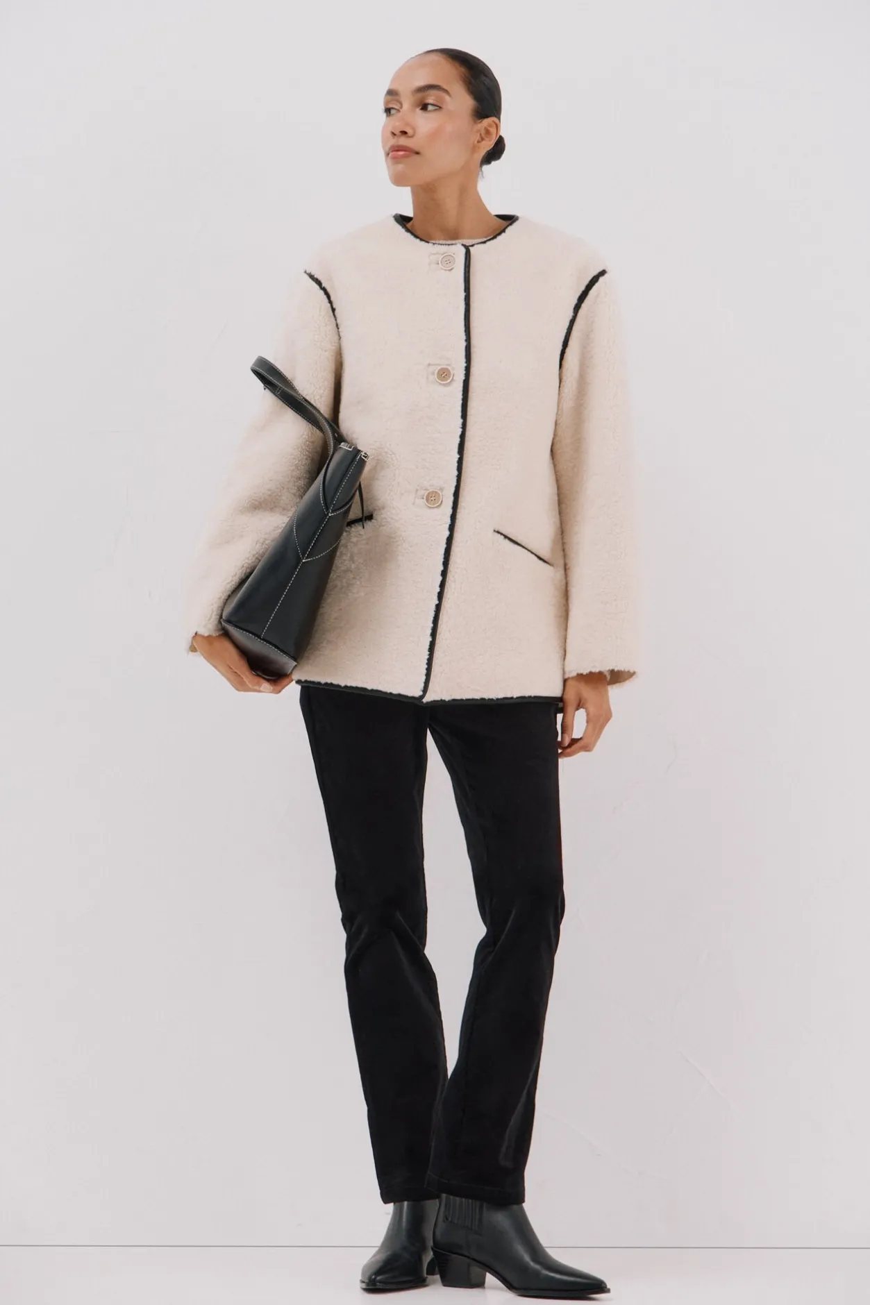 Cortefiel Chaquetón efecto doble faz vivos Marfil Best