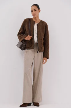 Cortefiel Chaquetón en efecto doble faz Marr&oacute;n oscuro Sale