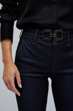 Salsa Jeans Chino flare con cinturón Azul Discount