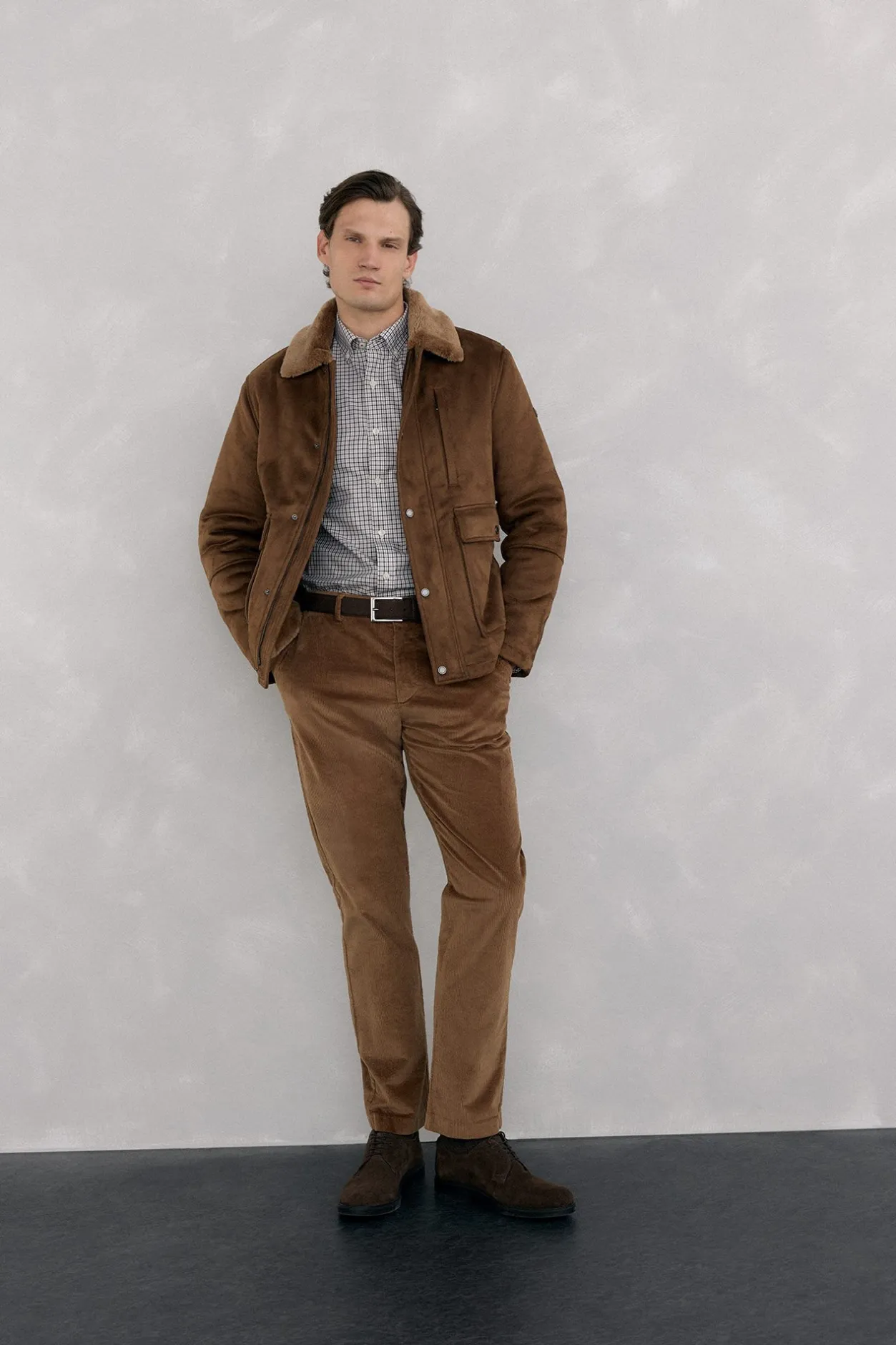 Pedro del Hierro Chino pana gruesa regular fit Marrón Best