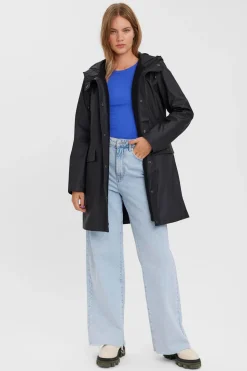 Vero Moda Chubasquero de mujer manga larga con capucha Gris oscuro New