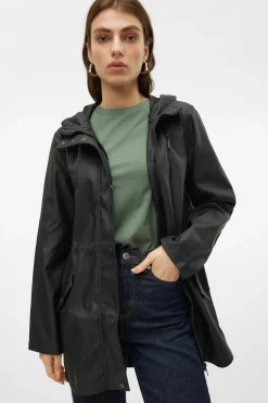 Vero Moda Chubasquero manga larga con capucha Negro Clearance