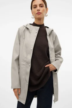 Vero Moda Chubasquero manga larga con capucha Gris Discount