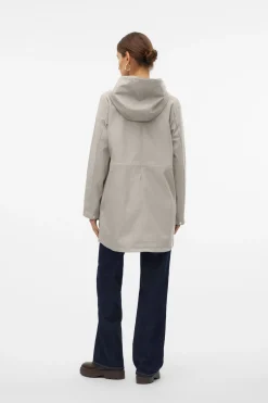 Vero Moda Chubasquero manga larga con capucha Gris Discount
