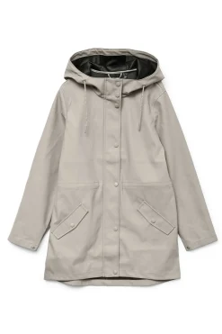 Vero Moda Chubasquero manga larga con capucha Gris Discount