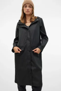 Vero Moda Chubasquero midi con capucha Negro Outlet