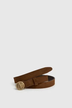 Pepe Jeans Cinturón Ante Con Hebilla Circular nude Online