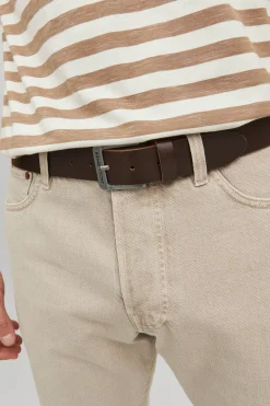 Jack & Jones Cinturón básico piel marr&oacute;n Clearance