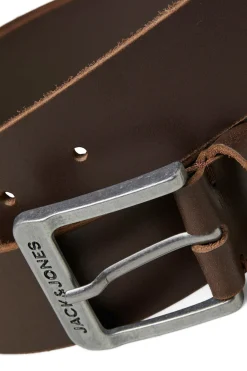 Jack & Jones Cinturón básico piel marr&oacute;n Clearance