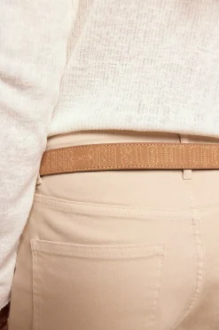 Slowlove Cinturón de piel Camel New