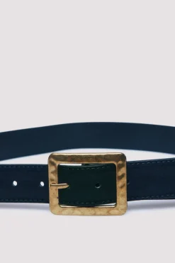 Springfield Cinturón efecto ante hebilla martillada negro Sale