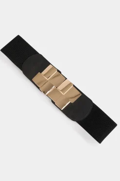 Morgan Cinturón elástico con hebillas Negro Hot