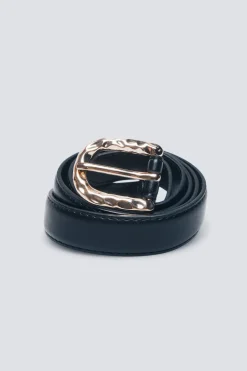 Springfield Cinturón hebilla martillada negro Discount