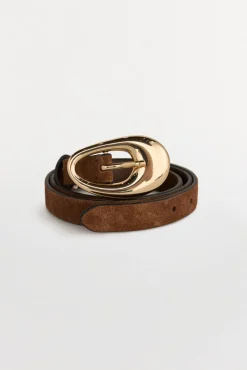 Pedro del Hierro Cinturón hebilla ovalada Marr&oacute;n New