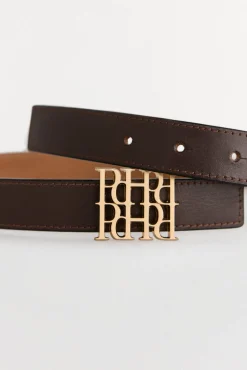 Pedro del Hierro Cinturón logo reversible Marr&oacute;n