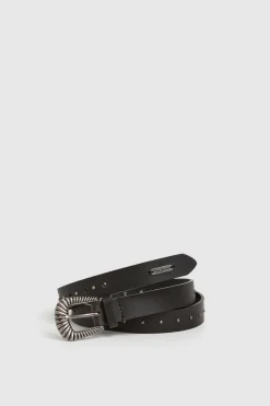 Pepe Jeans Cinturón Piel Con Tachuelas negro Outlet